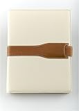 M-edge Executive Jacket for Sony Reader PRS-700 (Genuine Leather--Pebbled Cream w/ Saddle)
