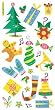 Ek Success Sticko Cathy B. Vellum Stickers 6-1/4 Inch by 12-1/4 Inch Sheet, Christmas Joy