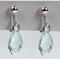 Jewels by premium-kristall� - Ohrclips Tropfen blau - 925 Silber - Ohrringe Made with SWAROVSKI ELEMENTS