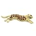 9K Yellow Gold Heavy Solid Garnet Panther Brooch Pin - 9.17 Grams