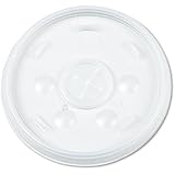 Dart 16SL Translucent Sorbet Lid for Hot And Cold Foam Cup 100-Pack (Case of 10)