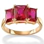 Sim. Ruby 3-Stone Ring
