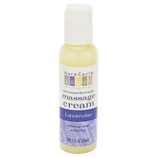 Aura Cacia Lavender, Aromatherapy Massage Cream, 4-Ounce Bottle (Pack of 3)