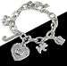 Crowned Heart, Scottie Dogs & J Charm Toggle Bracelet with Crystals