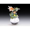 Green Baby Dragon on Glass Ball Figurine