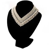 Bridal Pearl Style Charm V-Choker Necklace (Ivory)