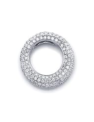 14k White Gold Eternity Round Diamond Puff Pave Pendant (G-H Color, I1 Clarity)