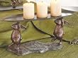 Bunny Rabbit Cast Iron Votive Candle Holder and Decorative Tray
