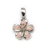 Plumeria Pendant in Two-Tone 14K Gold - Small