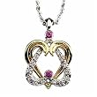 Two-Tone Loyal Heart Pendant with Stones