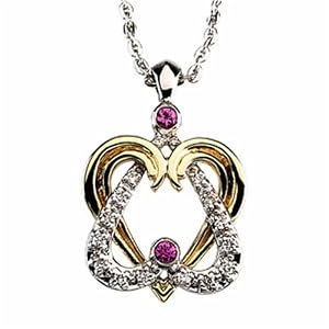 Two-Tone Loyal Heart Pendant with Stones