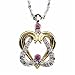 Two-Tone Loyal Heart Pendant with Stones