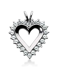 14K Gold Prong set Diamond Heart Pendant (2.64 cttw, F - G Color, SI2 Clarity)
