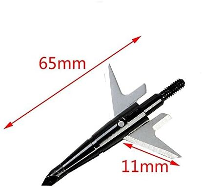 Hunting Arrow Heads 3PC 65mm Archery Hunting Broadheads 2 Blade Broad Screw Tips Arrow Head Alloy Metal Arrow Heads