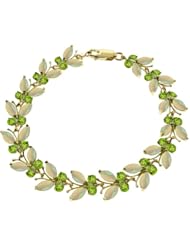 14k Gold Butterfly Bracelet with Genuine Opal & Peridot