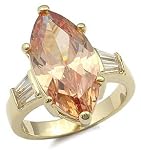 14k Gold Plated Champagne Marquise CZ Ring