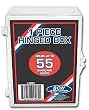BCW Hinged Box 55 Count - Baseball, Football, Basketball, Hockey, Golf, Single Sports Cards Top Load - Sportcards Card Collecting Supplies