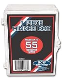 BCW Hinged Box 55 Count - Baseball, Football, Basketball, Hockey, Golf, Single Sports Cards Top Load - Sportcards Card Collecting Supplies