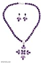 Amethyst jewelry set, 'Lilac Snowflake' 0.2" W 15.8" L