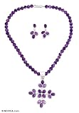 Amethyst jewelry set, 'Lilac Snowflake' 0.2 W 15.8 L