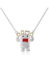 Domo 2-Tone White and Yellow Bronze Character Necklace, 17"