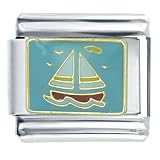 Sail Boat Italian Charms Bracelet Link