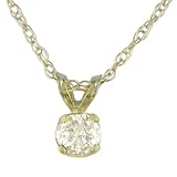 10K .20 ct.t.w. Diamond Solitaire Pendant with 18 Chain in Yellow Gold