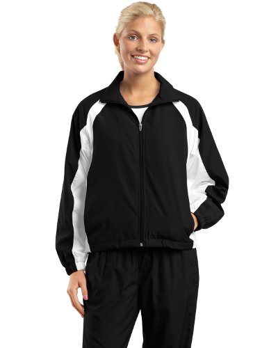 Sport-Tek Women's 5-in-1 Athletic Performance Full Zip Jacket, X-Small, Black/White