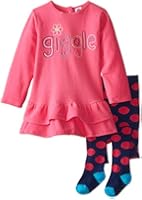 Gerber Baby and Little Girls' 2 Piece Embroidered Micro Fleece Dress with Tights