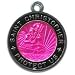 St. Christopher Surf Medal - Small Fuschia/Black