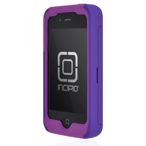 Incipio IPH-679 iPhone 4/4S Stowaway Credit Card Hard Shell Case with Silicone Core - 1-Pack - Retail Packaging - Deep Purple/Purple