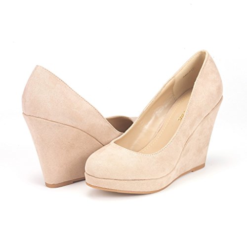 DREAM PAIRS ASH-P Women's Elegant Closed Toe Wedge Platform Pumps Shoes