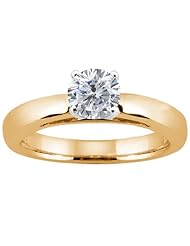 0.50 Ct Round H/I I1 Diamond 18K Yellow Gold Solitaire Ring