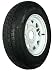 13 x 4.5 White Spoke Trailer Wheel with bias ST17580D13C Tire Mounted (5-4.5 bolt circle)