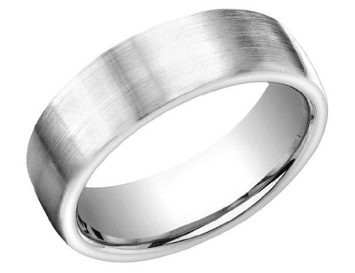 Mens 7.5mm Satin Comfort Fit Cobalt Wedding Band (Lifetime Guarantee), Size 13