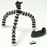 デジカメやケイタイ用 ミニ三脚『ケイタイフォルダー＆固定ネジ付き くねくね どこでも 三脚』 グレー (X376-S2)