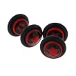 Fake Acrylic Plugs -Red/Black with Red Star 16g Wire; 6mm - Sold as a Pair