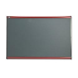 Quartet Prestige Grey Diamond Mesh-Fabric Bulletin Board, 3 x 2 Feet, Mahogany-Finish Frame, One Board per Order (B443M)