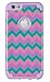 iPhone 6, DandyCase 2in1 Hybrid High Impact Hard Aqua Pink Purple Pastel Chevron Pattern + Lavender Silicone Case Cover for Apple iPhone 6 (4.7