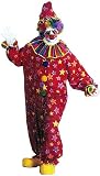 Clown Suit Costume Red with Multi Stars and Hat