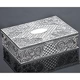 Jewelry : RECTANGLE JEWELRY BOX - SILVER PLATED RECTANGULAR JEWELRY BOX