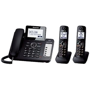 Panasonic KX-TG6672B DECT 6.0 Corded/Cordless Phone with Digital Answering System, Black, 2 Handsets Panasonic KX-TG6672B DECT 6.0 Corded/Cordless Phone with Digital Answering System, Black, 2 Handsets