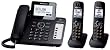 Panasonic KX-TG6672B DECT 6.0 Corded/Cordless Phone with Digital Answering System, Black, 2 Handsets