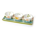 Clay Art Floral Stripe 4-Part Server
