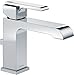 Delta Faucet Ara Single Hole Bathroom Faucet, Single Handle Bathroom Faucet Chrome, Bathroom Sink Faucet, Metal Drain Assembly, Chrome 567LF-MPU