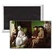 The Artist's Family (oil on canvas) by.. - 3x2 inch Fridge Magnet - large magnetic button - Magnet