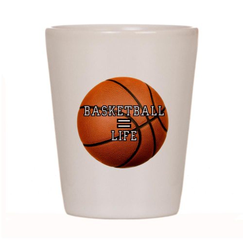 Shot Glass White of Basketball Equals Life