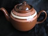 from ALB ALB Teapot - Brown Retro Tea Pot - Made in England - with Stripes