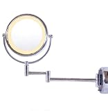Rucci Chrome Wall-Mounted Lighted Mirror 7.5DIA - 15L 1X/ 10X