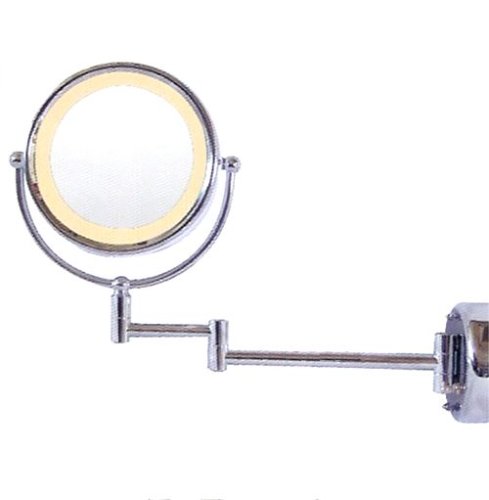 Rucci Chrome Wall-Mounted Lighted Mirror 7.5DIA - 15L 1X/ 10X
